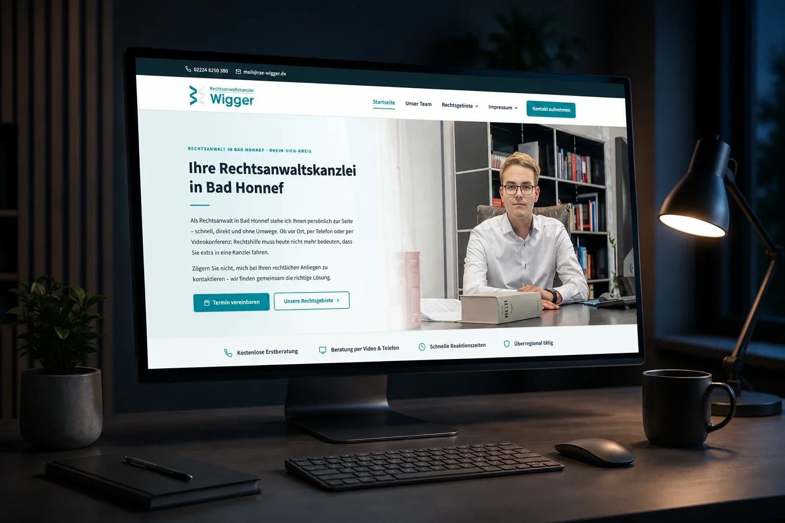 Referenz: Website der Rechtsanwaltskanzlei Wigger aus Bad Honnef